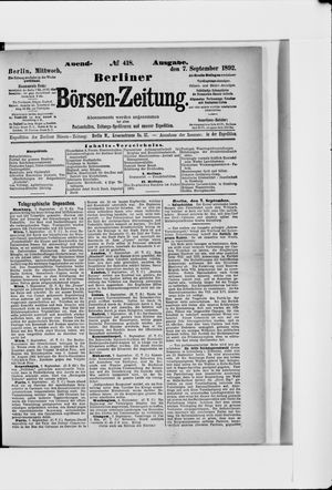 Berliner Börsen-Zeitung vom 07.09.1892