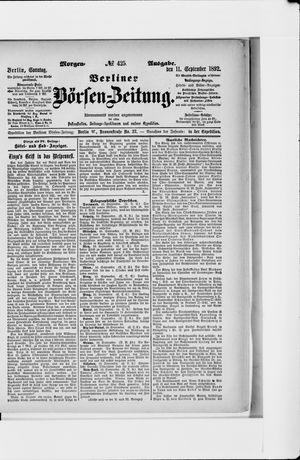Berliner Börsen-Zeitung vom 11.09.1892