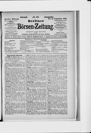 Berliner Börsen-Zeitung vom 14.09.1892