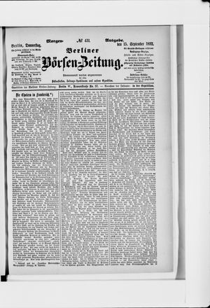 Berliner Börsen-Zeitung vom 15.09.1892