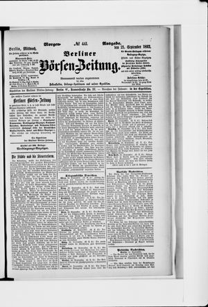 Berliner Börsen-Zeitung vom 21.09.1892