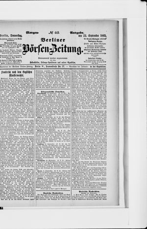 Berliner Börsen-Zeitung vom 22.09.1892