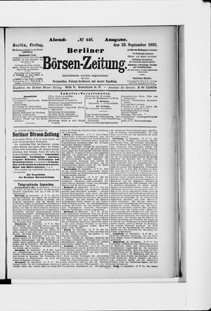 Berliner Börsen-Zeitung vom 23.09.1892