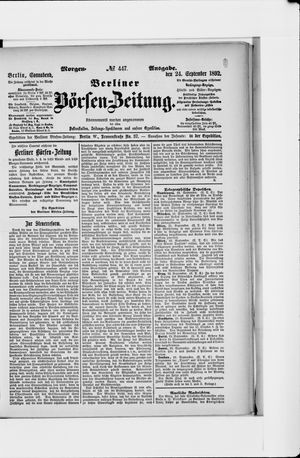 Berliner Börsen-Zeitung vom 24.09.1892