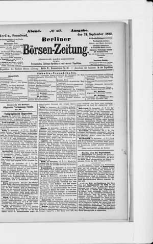 Berliner Börsen-Zeitung vom 24.09.1892