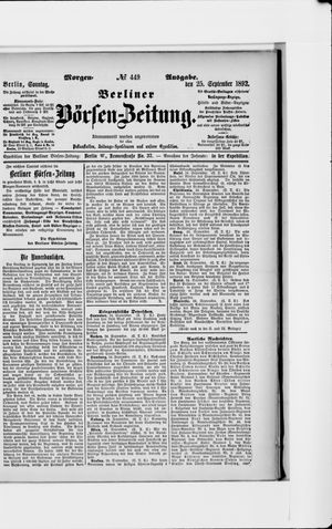 Berliner Börsen-Zeitung vom 25.09.1892