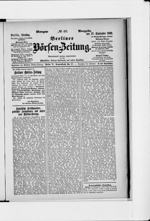 Berliner Börsen-Zeitung on Sep 27, 1892