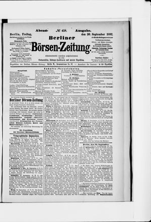 Berliner Börsen-Zeitung vom 30.09.1892