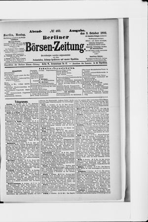 Berliner Börsen-Zeitung vom 03.10.1892
