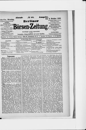 Berliner Börsen-Zeitung vom 04.10.1892