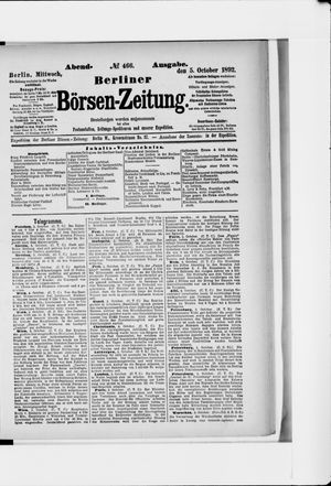 Berliner Börsen-Zeitung vom 05.10.1892