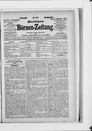 Berliner Börsen-Zeitung vom 08.10.1892