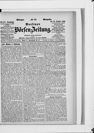 Berliner Börsen-Zeitung vom 13.10.1892