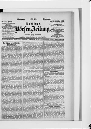 Berliner Börsen-Zeitung vom 14.10.1892