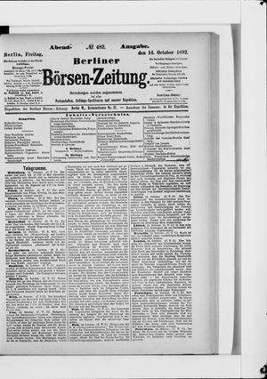 Berliner Börsen-Zeitung vom 14.10.1892