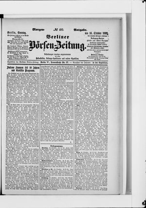 Berliner Börsen-Zeitung vom 16.10.1892