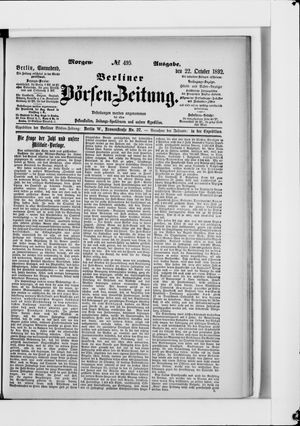 Berliner Börsen-Zeitung vom 22.10.1892