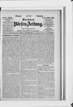 Berliner Börsen-Zeitung vom 25.10.1892
