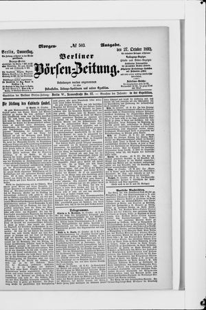 Berliner Börsen-Zeitung vom 27.10.1892