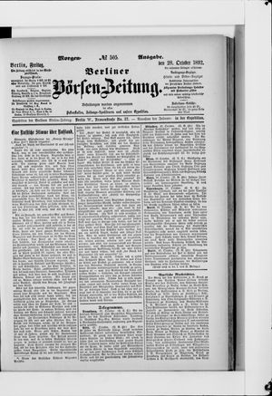 Berliner Börsen-Zeitung vom 28.10.1892