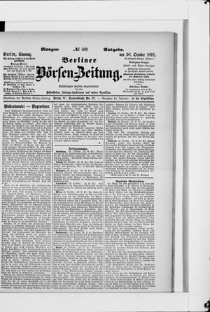 Berliner Börsen-Zeitung on Oct 30, 1892
