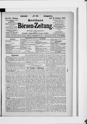 Berliner Börsen-Zeitung vom 31.10.1892