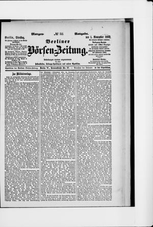Berliner Börsen-Zeitung vom 01.11.1892