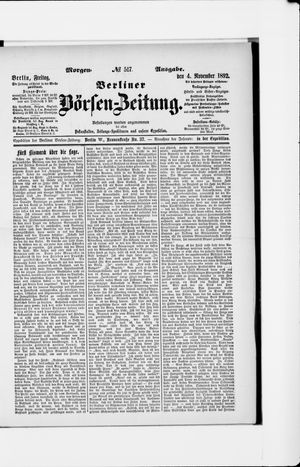 Berliner Börsen-Zeitung vom 04.11.1892