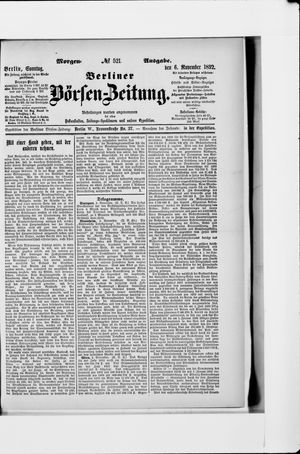 Berliner Börsen-Zeitung vom 06.11.1892