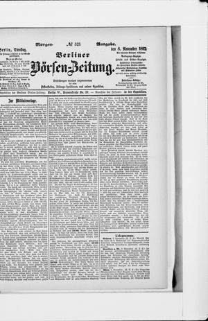 Berliner Börsen-Zeitung vom 08.11.1892