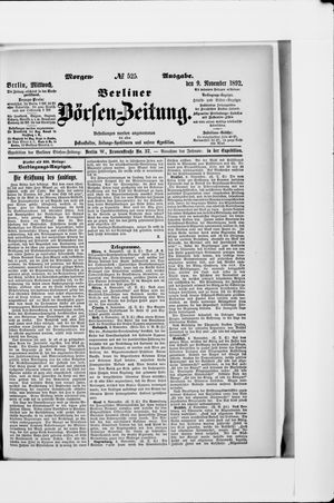 Berliner Börsen-Zeitung vom 09.11.1892