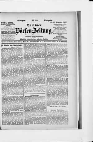 Berliner Börsen-Zeitung vom 15.11.1892