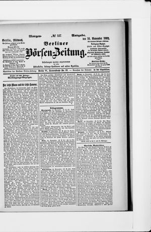 Berliner Börsen-Zeitung vom 16.11.1892