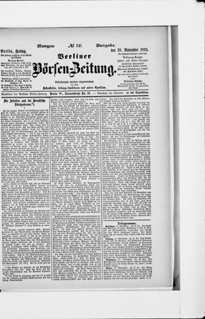 Berliner Börsen-Zeitung vom 18.11.1892