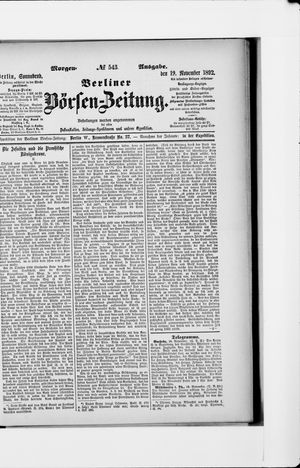 Berliner Börsen-Zeitung vom 19.11.1892