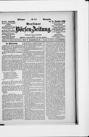 Berliner Börsen-Zeitung vom 24.11.1892