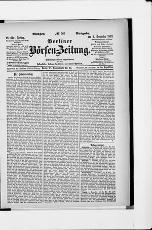 Berliner Börsen-Zeitung vom 02.12.1892