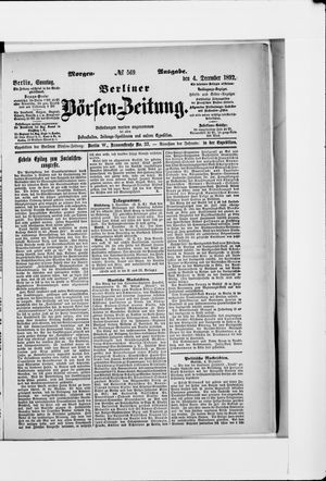 Berliner Börsen-Zeitung on Dec 4, 1892