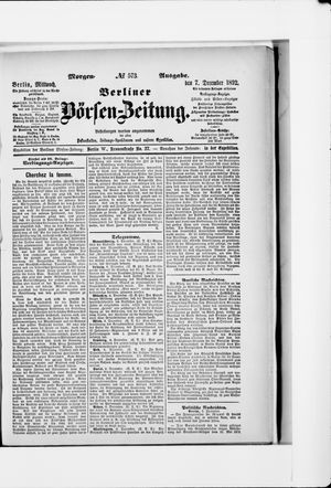 Berliner Börsen-Zeitung vom 07.12.1892