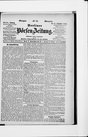 Berliner Börsen-Zeitung vom 11.12.1892