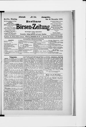 Berliner Börsen-Zeitung vom 13.12.1892