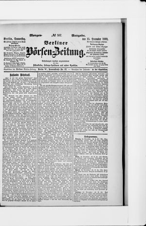 Berliner Börsen-Zeitung on Dec 15, 1892
