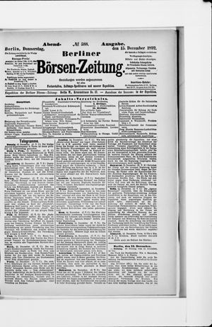 Berliner Börsen-Zeitung vom 15.12.1892