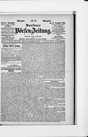 Berliner Börsen-Zeitung vom 17.12.1892