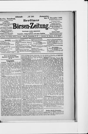 Berliner Börsen-Zeitung vom 17.12.1892