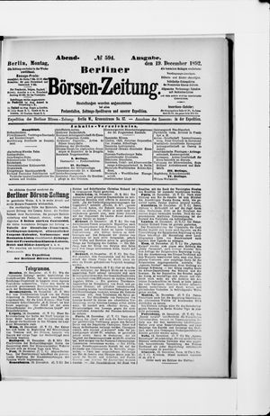 Berliner Börsen-Zeitung vom 19.12.1892