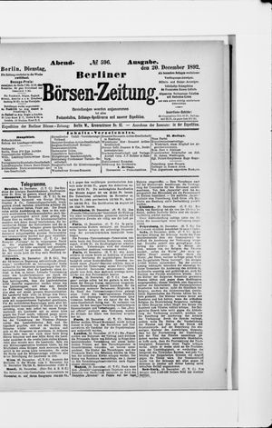 Berliner Börsen-Zeitung vom 20.12.1892