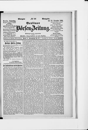 Berliner Börsen-Zeitung on Dec 22, 1892