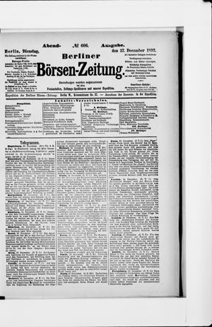 Berliner Börsen-Zeitung vom 27.12.1892