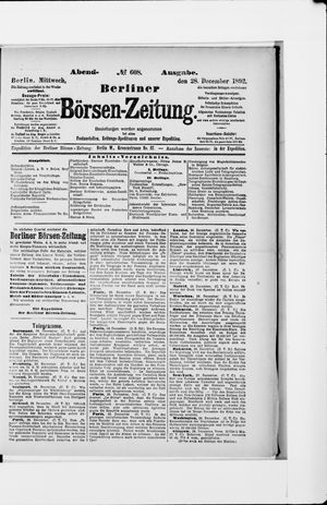 Berliner Börsen-Zeitung vom 28.12.1892